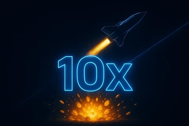 Plane climbing with blazing trail above coins and glowing 10x counter