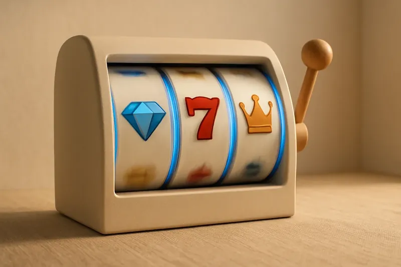 Extreme close-up of slot reels with diamonds, sevens, and crowns